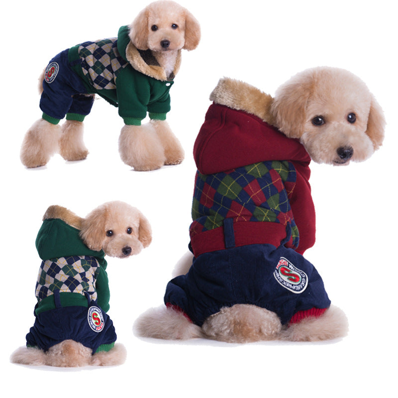 Plaid Pet dog clothes for small dogs