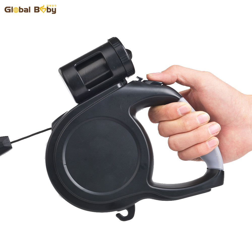 5M  Retractable Dog Leashes Strong Pet Lead with Garbage Bag Dispenser